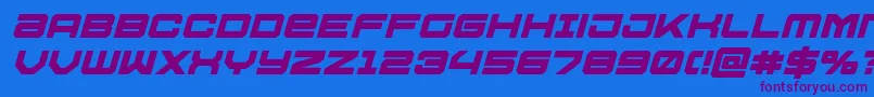Ussdallasboldital Font – Purple Fonts on Blue Background