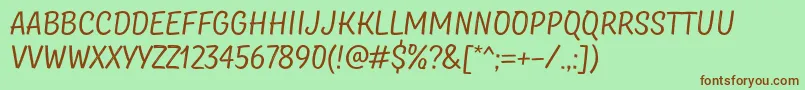 Шрифт TtMastersDemoBirdsRegular – коричневые шрифты на зелёном фоне