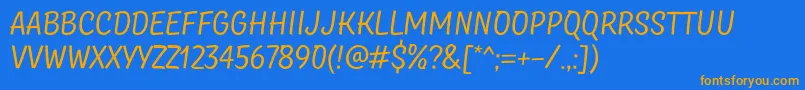 Fonte TtMastersDemoBirdsRegular – fontes laranjas em um fundo azul
