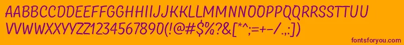 TtMastersDemoBirdsRegular Font – Purple Fonts on Orange Background