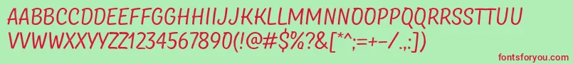 TtMastersDemoBirdsRegular Font – Red Fonts on Green Background
