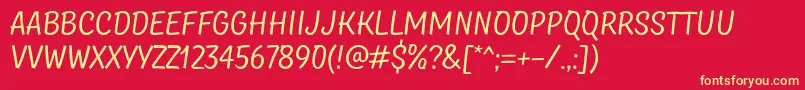 TtMastersDemoBirdsRegular Font – Yellow Fonts on Red Background