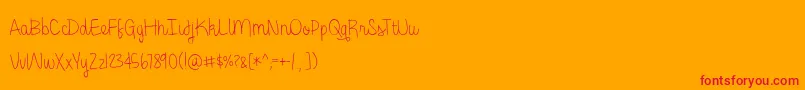 GeorginaLight Font – Red Fonts on Orange Background