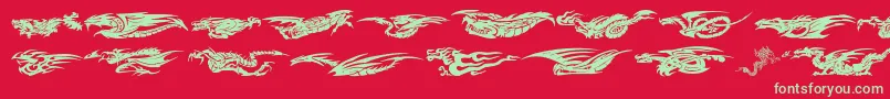 DragonsTfb-fontti – vihreät fontit punaisella taustalla