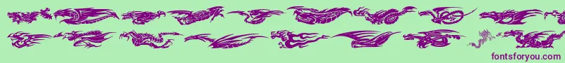 DragonsTfb Font – Purple Fonts on Green Background