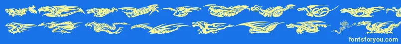 DragonsTfb Font – Yellow Fonts on Blue Background