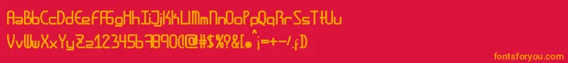 フォントAmplitudesbold – 赤い背景にオレンジの文字