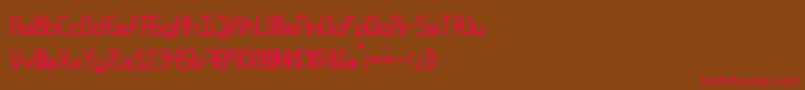 フォントAmplitudesbold – 赤い文字が茶色の背景にあります。