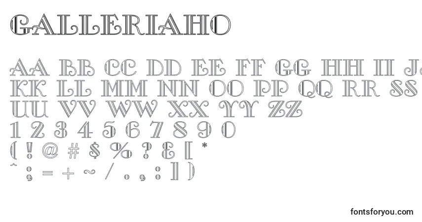 A fonte GalleriaHo – alfabeto, números, caracteres especiais
