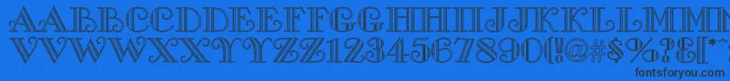 GalleriaHo Font – Black Fonts on Blue Background