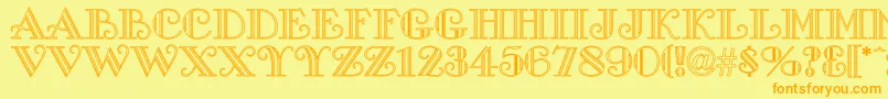 GalleriaHo Font – Orange Fonts on Yellow Background