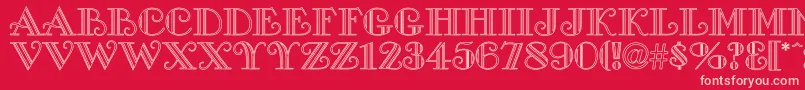 GalleriaHo Font – Pink Fonts on Red Background