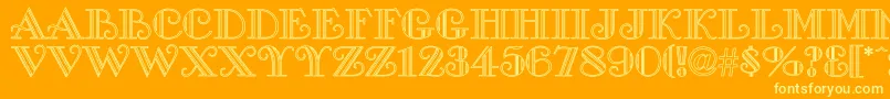 フォントGalleriaHo – オレンジの背景に黄色の文字