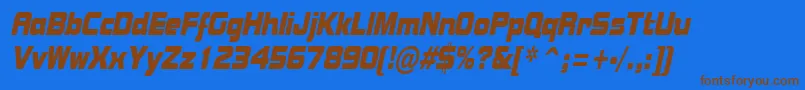 BolstercondensedItalic Font – Brown Fonts on Blue Background