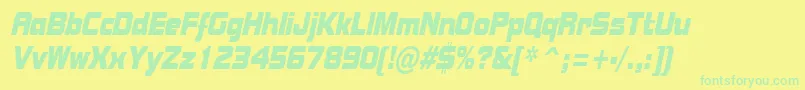 Czcionka BolstercondensedItalic – zielone czcionki na żółtym tle