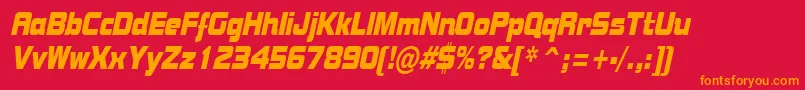 BolstercondensedItalic Font – Orange Fonts on Red Background