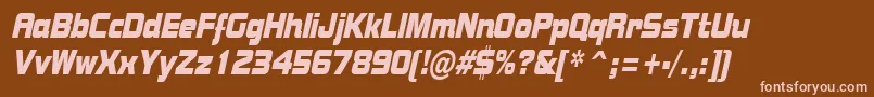 BolstercondensedItalic-Schriftart – Rosa Schriften auf braunem Hintergrund