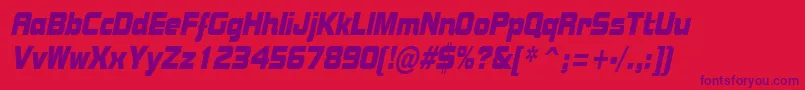 BolstercondensedItalic Font – Purple Fonts on Red Background