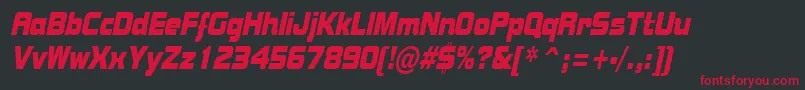 BolstercondensedItalic Font – Red Fonts on Black Background