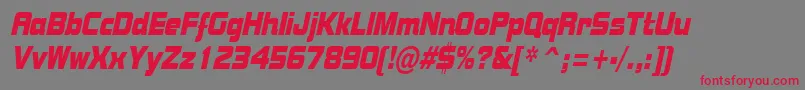 BolstercondensedItalic Font – Red Fonts on Gray Background