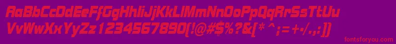 BolstercondensedItalic Font – Red Fonts on Purple Background