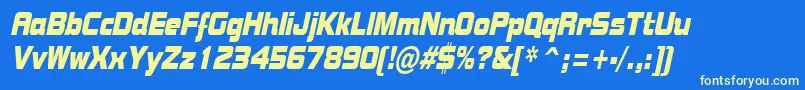 BolstercondensedItalic Font – Yellow Fonts on Blue Background