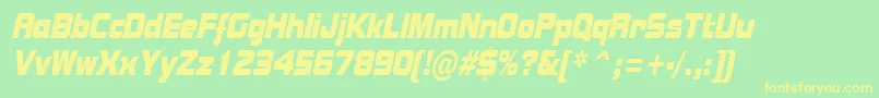 BolstercondensedItalic Font – Yellow Fonts on Green Background