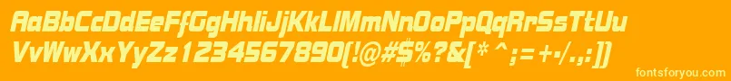BolstercondensedItalic Font – Yellow Fonts on Orange Background