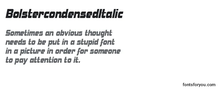 BolstercondensedItalic Font