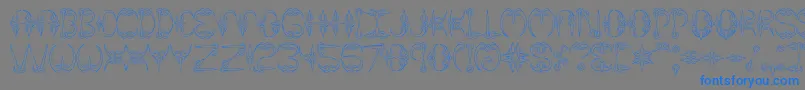 Claw1Brk-Schriftart – Blaue Schriften auf grauem Hintergrund