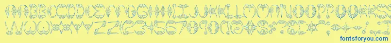 Claw1Brk Font – Blue Fonts on Yellow Background