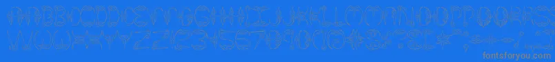 Claw1Brk Font – Gray Fonts on Blue Background