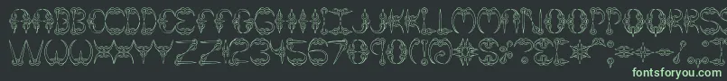 Claw1Brk Font – Green Fonts on Black Background