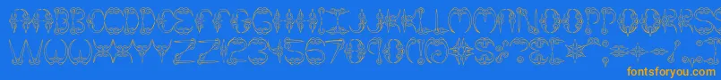 Claw1Brk Font – Orange Fonts on Blue Background