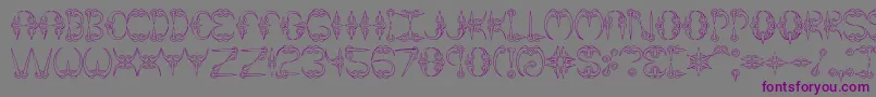 Claw1Brk-Schriftart – Violette Schriften auf grauem Hintergrund