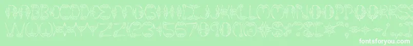 Claw1Brk Font – White Fonts on Green Background