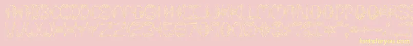 Claw1Brk-Schriftart – Gelbe Schriften auf rosa Hintergrund