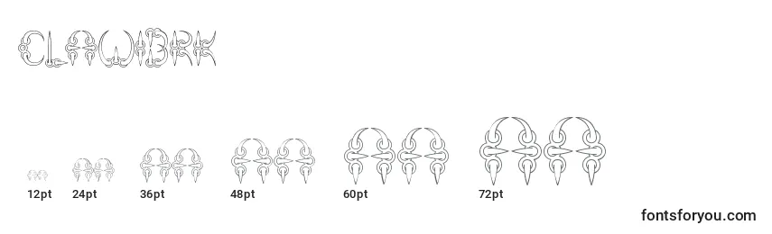 Rozmiary czcionki Claw1Brk