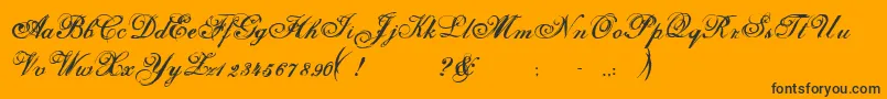 Selfish-Schriftart – Schwarze Schriften auf orangefarbenem Hintergrund