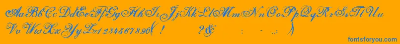 Selfish Font – Blue Fonts on Orange Background