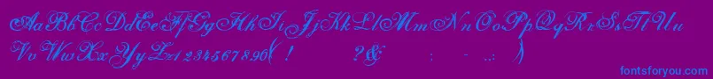 Selfish Font – Blue Fonts on Purple Background