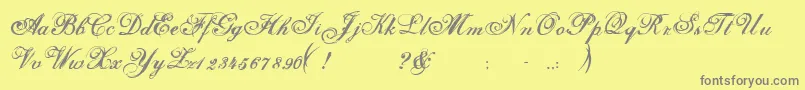 フォントSelfish – 黄色の背景に灰色の文字