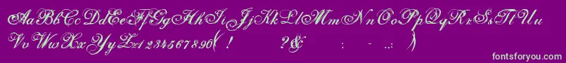 Selfish Font – Green Fonts on Purple Background