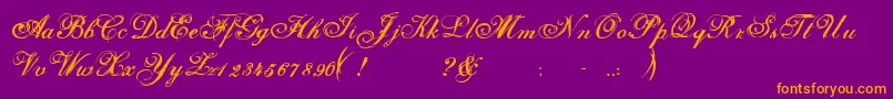 Selfish Font – Orange Fonts on Purple Background