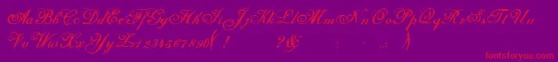 Selfish-Schriftart – Rote Schriften auf violettem Hintergrund