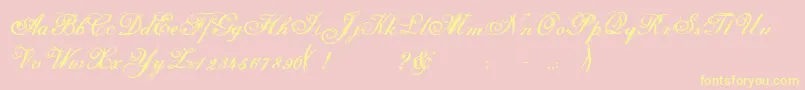 Selfish-Schriftart – Gelbe Schriften auf rosa Hintergrund