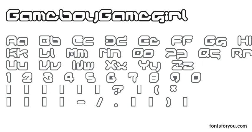 Czcionka GameboyGamegirl – alfabet, cyfry, specjalne znaki