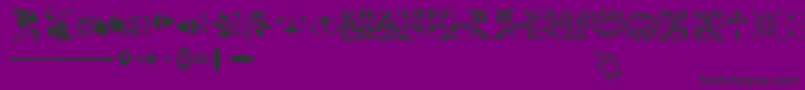 SabonnextLtOrnaments-Schriftart – Schwarze Schriften auf violettem Hintergrund