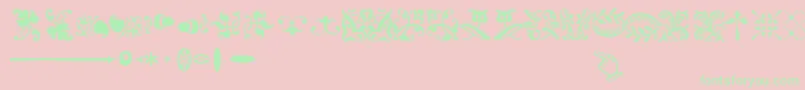 フォントSabonnextLtOrnaments – ピンクの背景に緑の文字