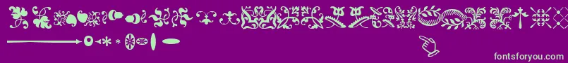 SabonnextLtOrnaments Font – Green Fonts on Purple Background